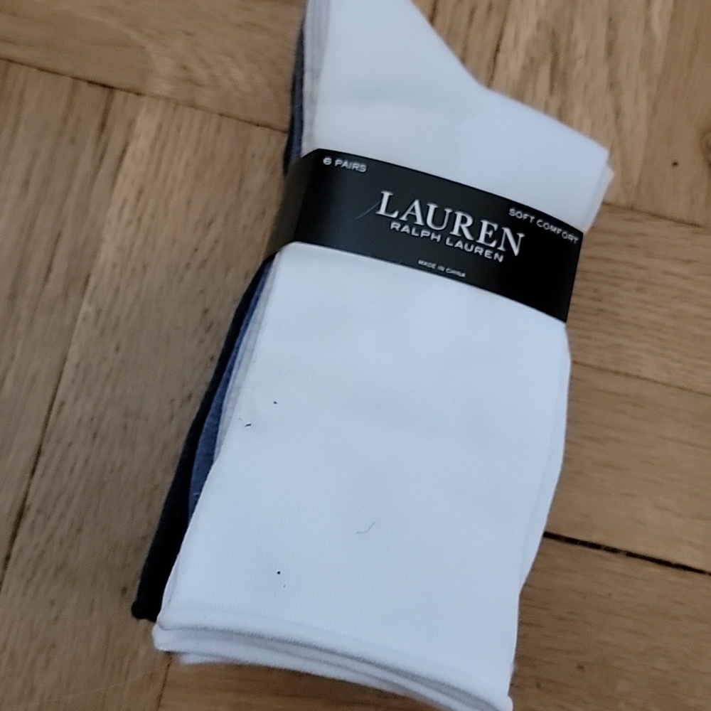 LAUREN RALPH LAUREN/ROLL TOP SOCKS/6 Pack/Variety Colors